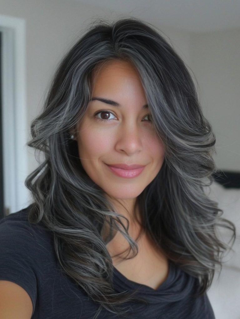 Seamless Gray Blending for Dark Hair: Flaunt Your Silver Strands with Elegance
