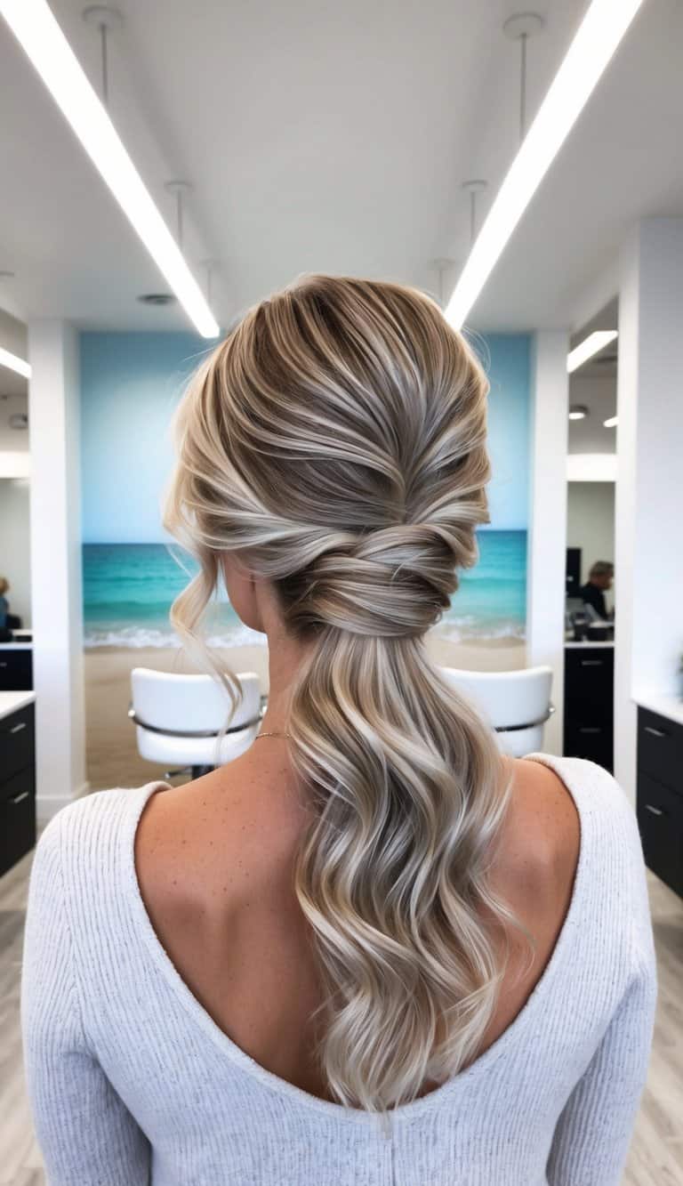 beachy wave updo hairstyle