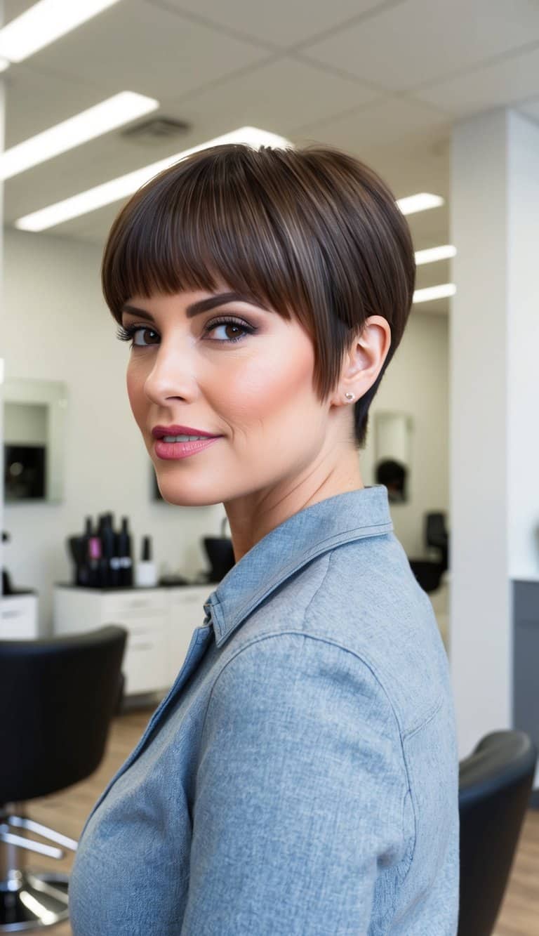 blunt bangs pixie hairstyle