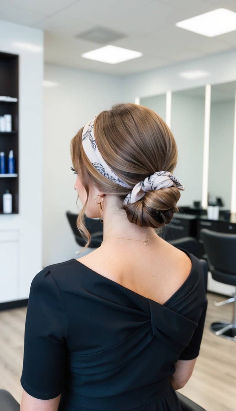 braided bun with accessories simple updo hairstyle