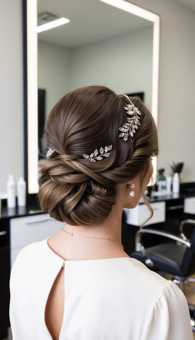 braided crown simple updo hairstyle