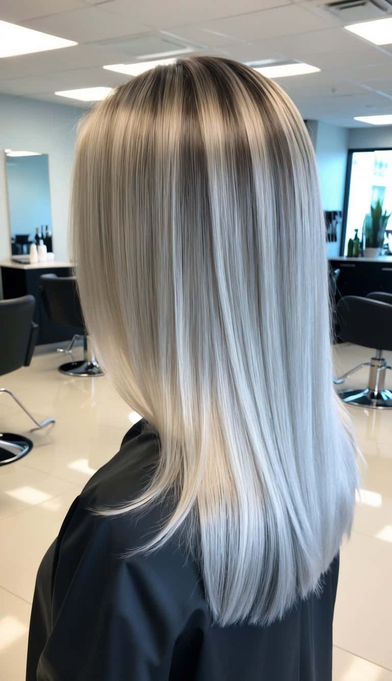 champagne silver glow balayage warm cool soft luminous elegant