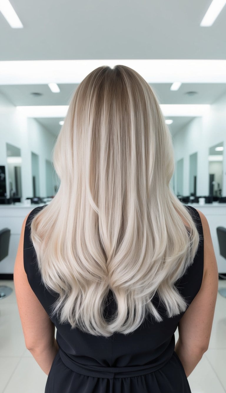 chic frosted streaks platinum ombre hair