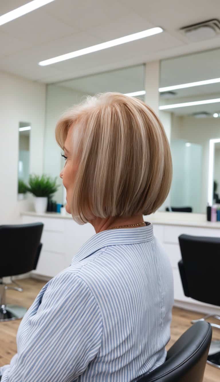 chin length bob refined women over 60 stylish confident
