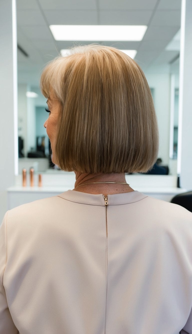 classic bob with bangs women over 60 chic confident