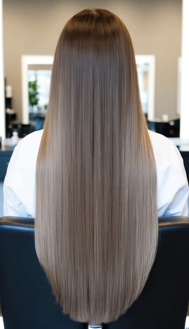cool toned ash brown balayage hair