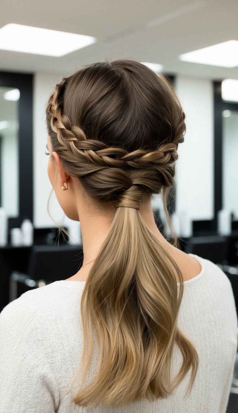 criss cross braid ponytail cute hair creative modern playful