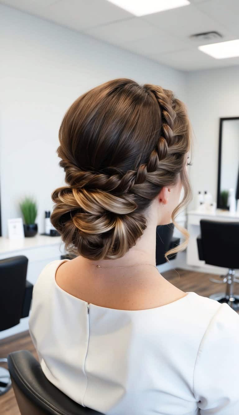 crisscross bun simple updo hairstyle