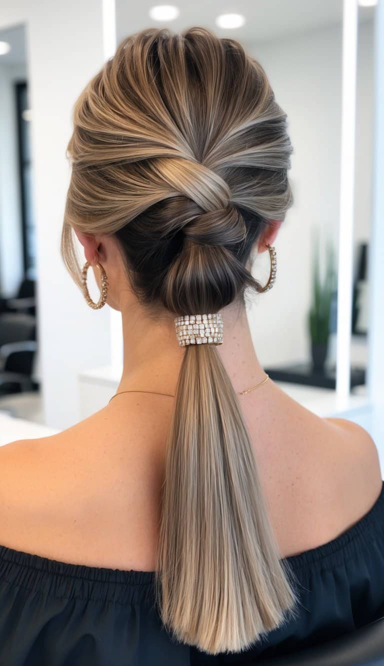 crisscross ponytail hairstyle unique detailed beautiful