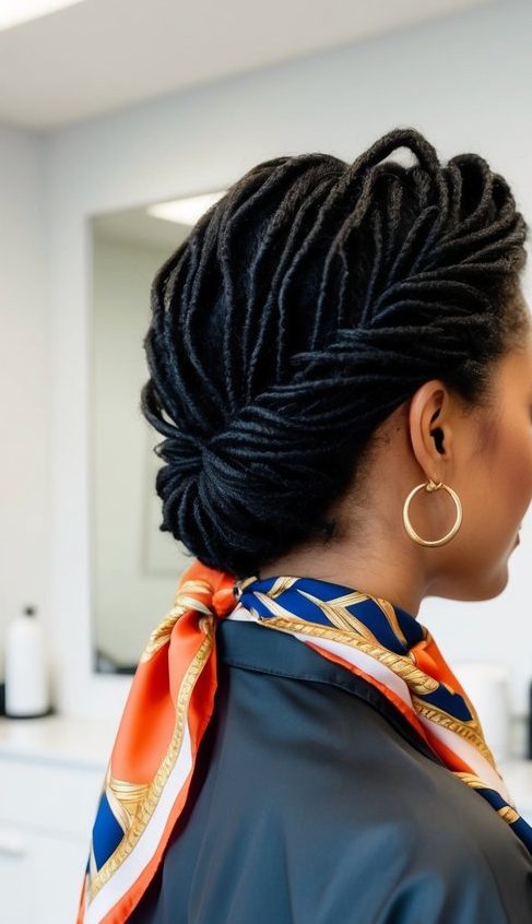 crowned dreadlock style black hair