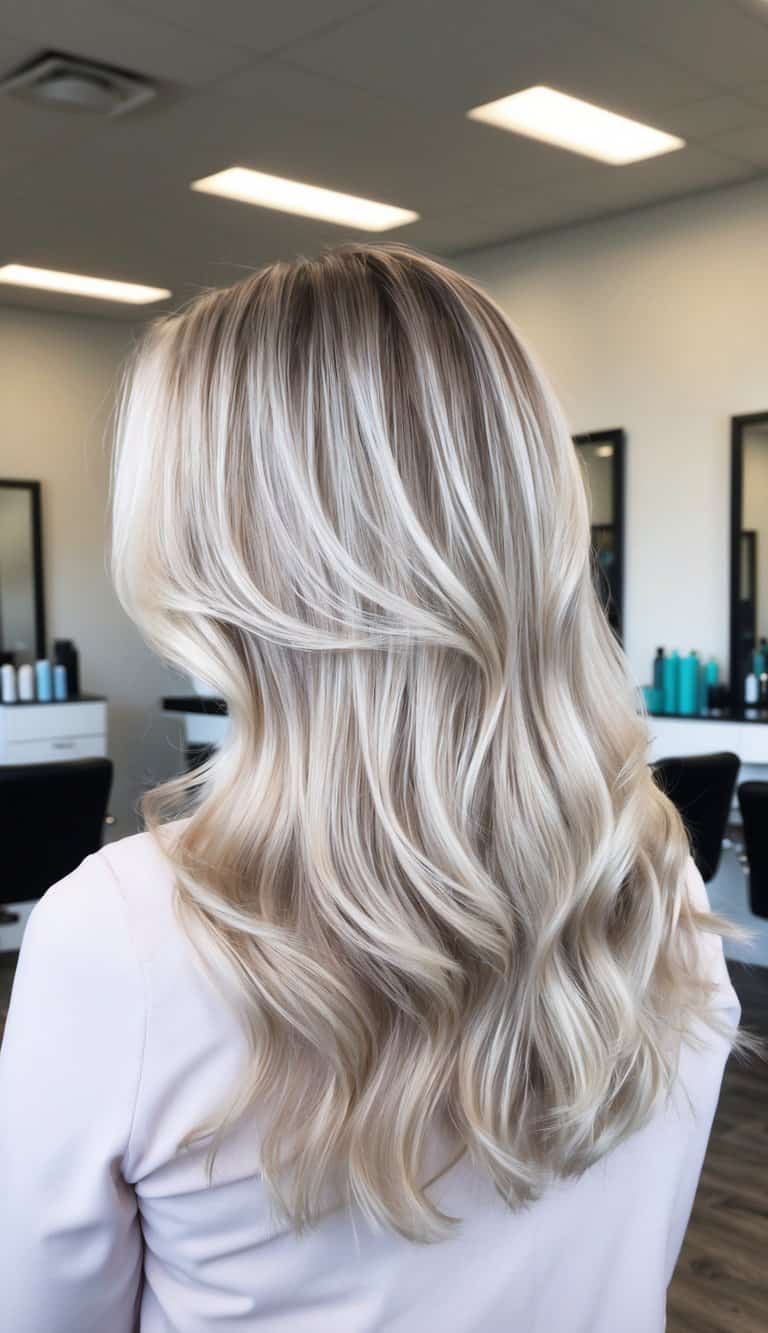 dewy dusty blonde platinum ombre hair