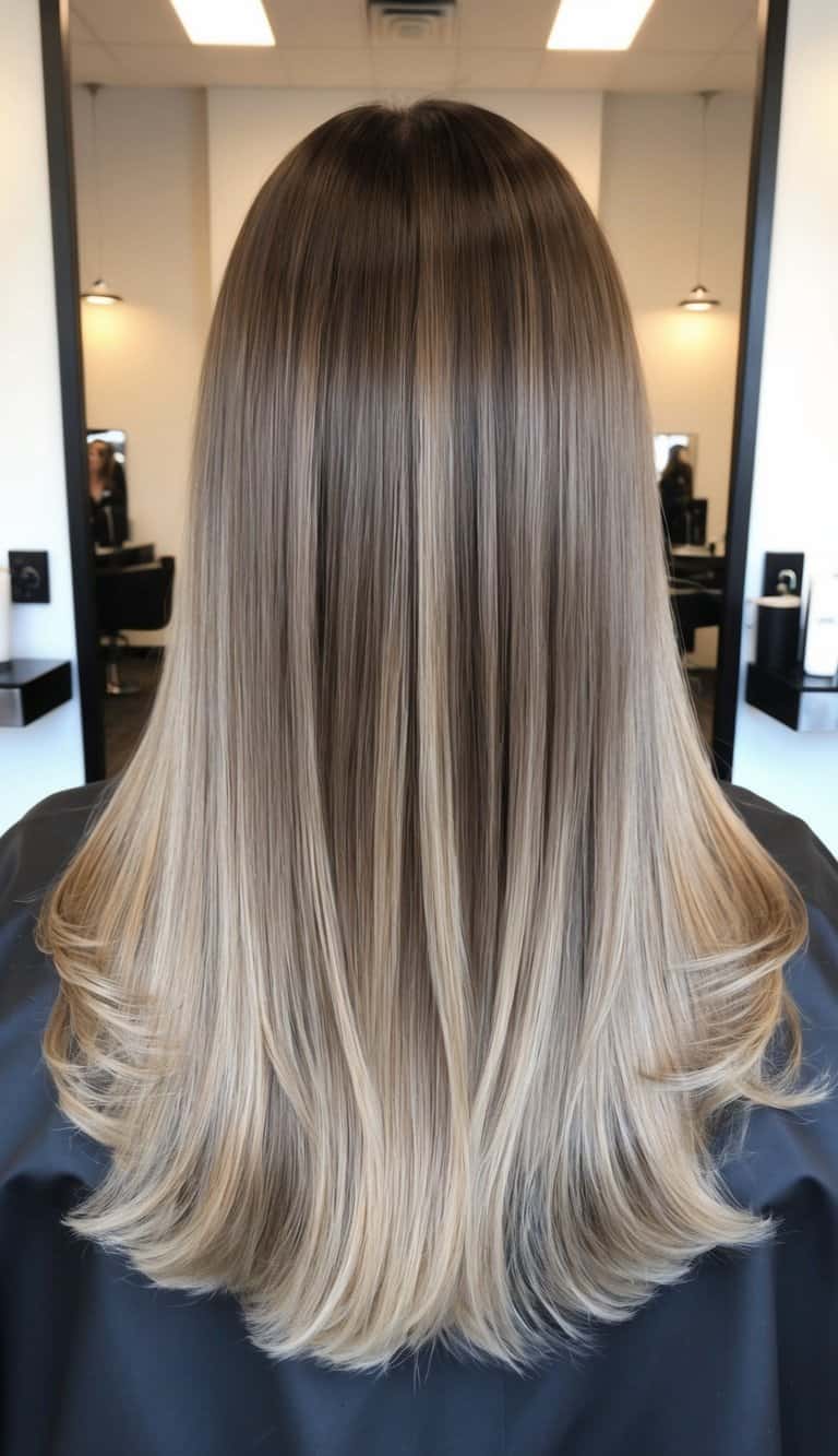dimensional ash brown balayage hair