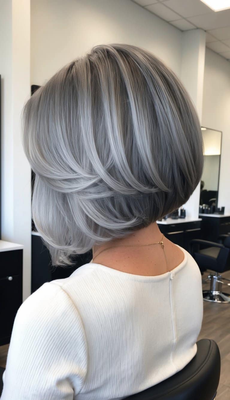 elegant french bob gray hair chic sophisticated classic Parisian