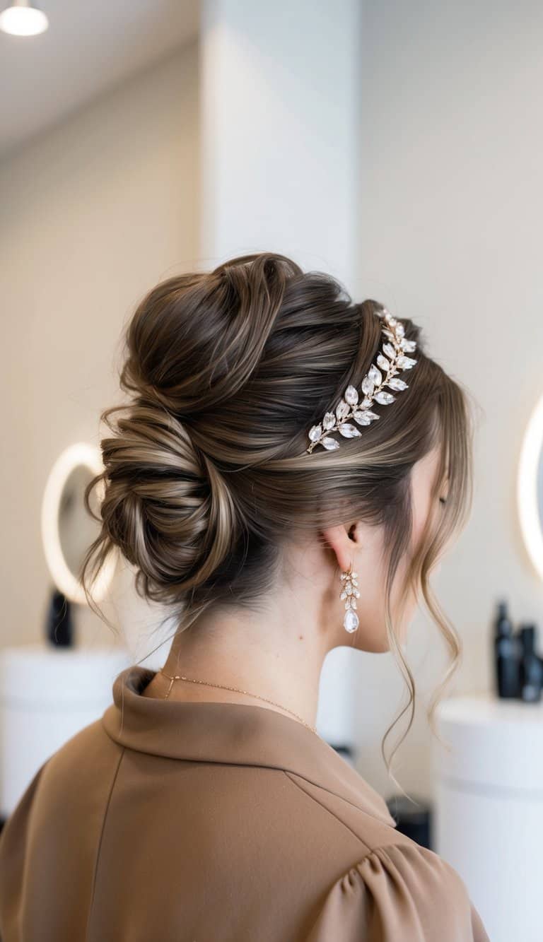 elegant twist simple updo hairstyle