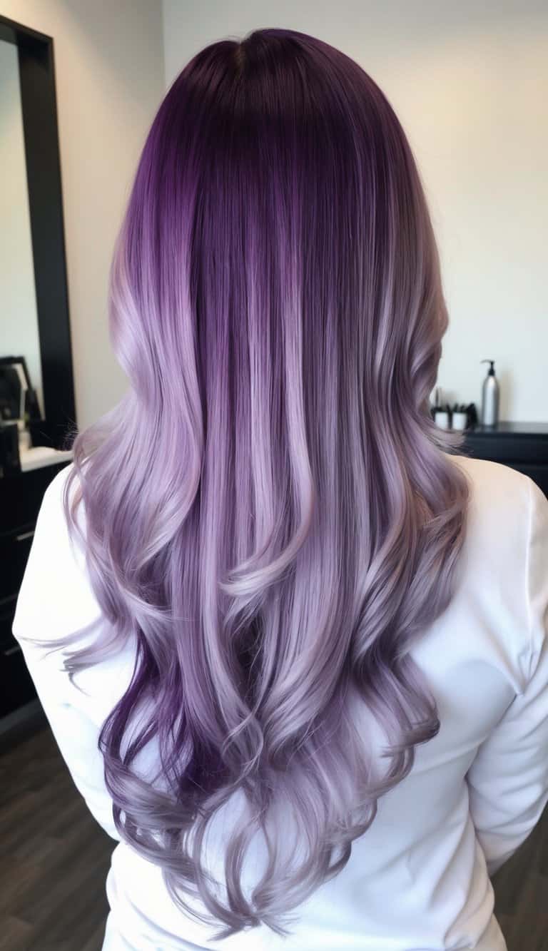 enchanting purple fade ombre hair