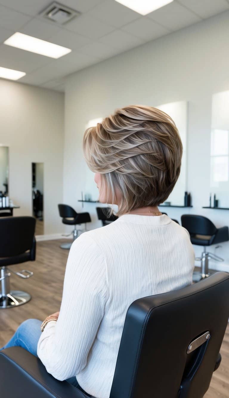 feathered layers with highlights haircut