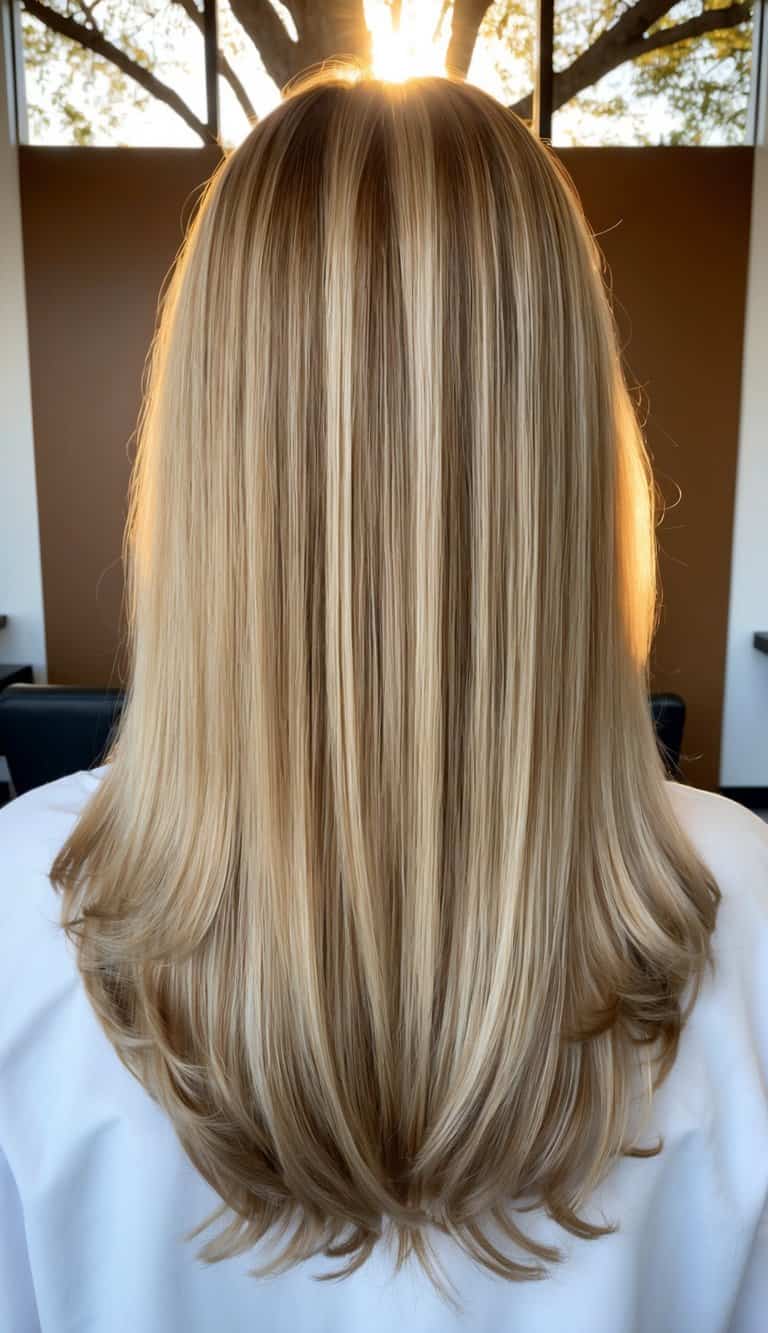flecked toffee brilliance honey blonde balayage rich warm