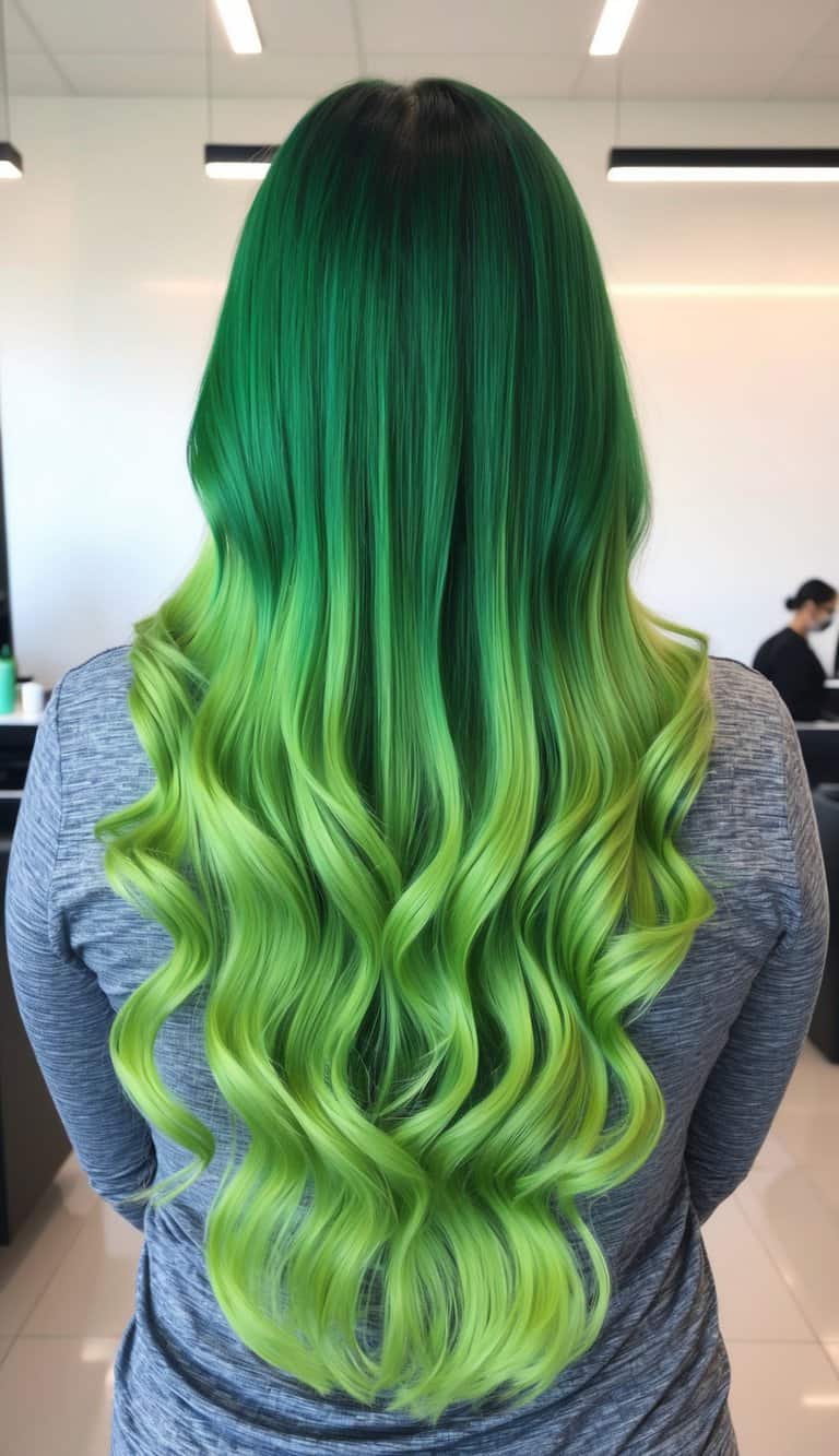 forest green fade ombre hair