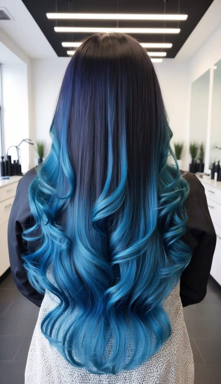 frosted flow blue ombre hair