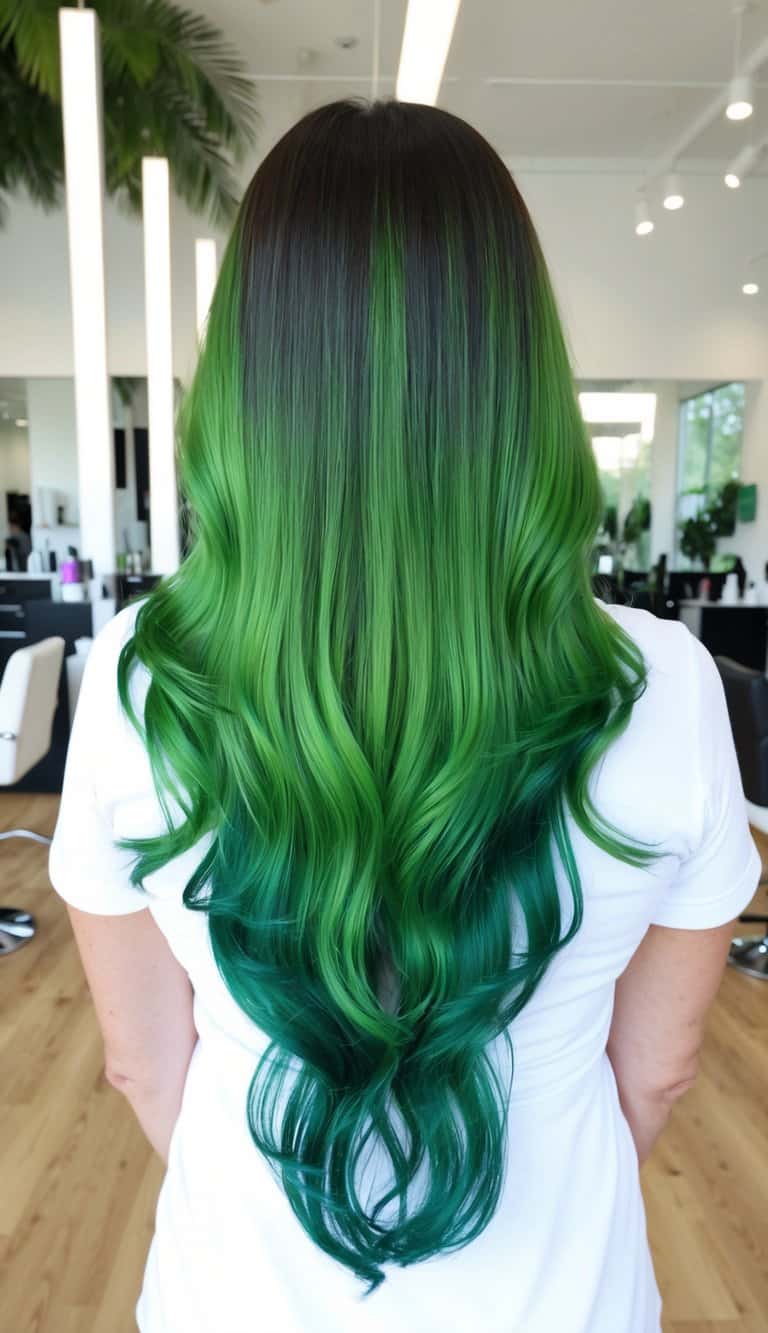 garden glint green ombre hair