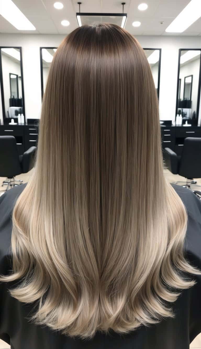 glazed ash brown highlights balayage hair