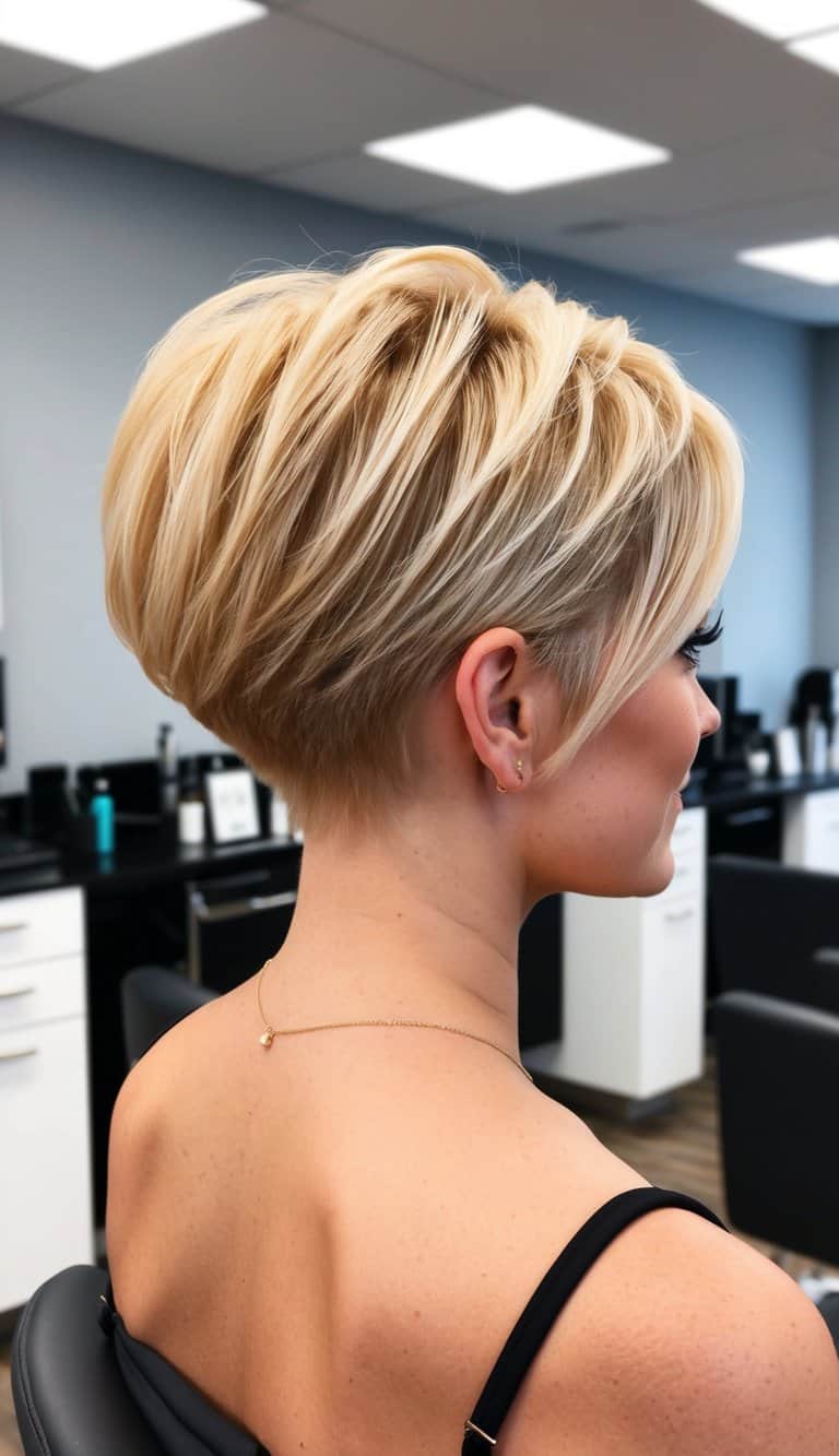 golden blonde pixie cut hairstyle