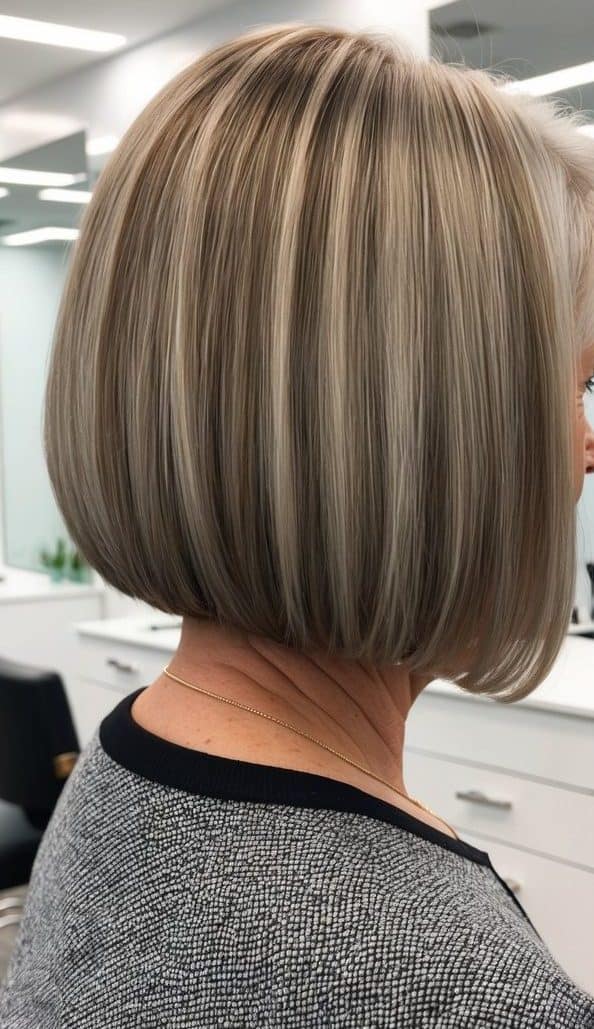 graduated bob haircut women over 60 chic confident