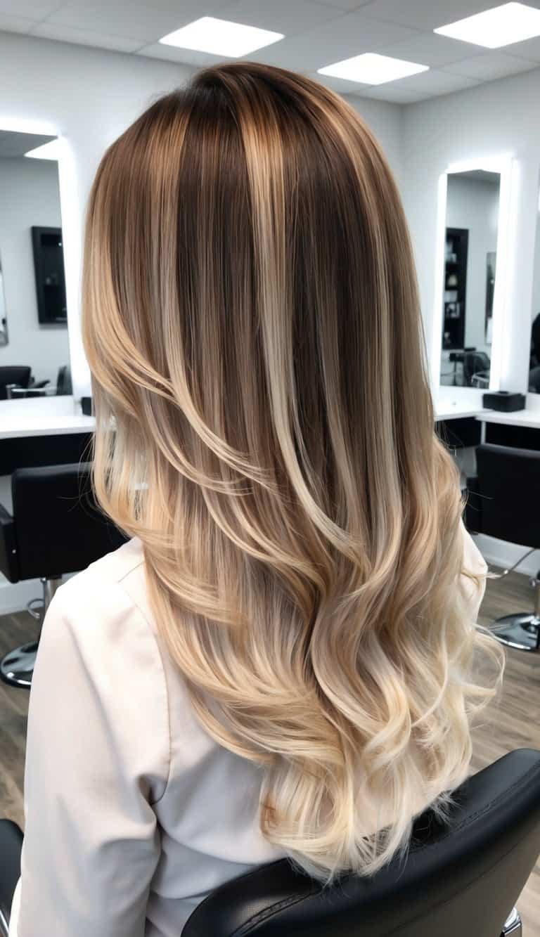 Vanilla swirl brunette to blonde ombre