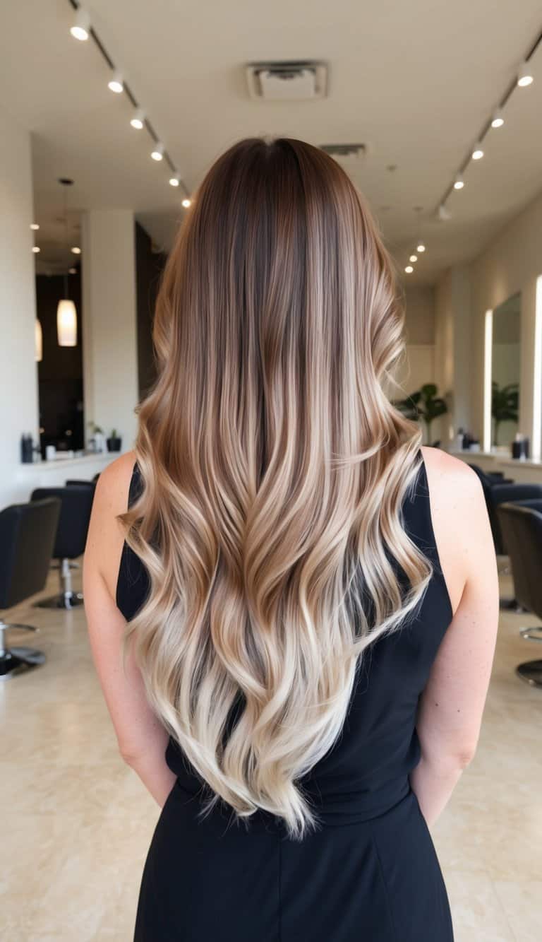 Maple blonde fusion brunette to blonde ombre