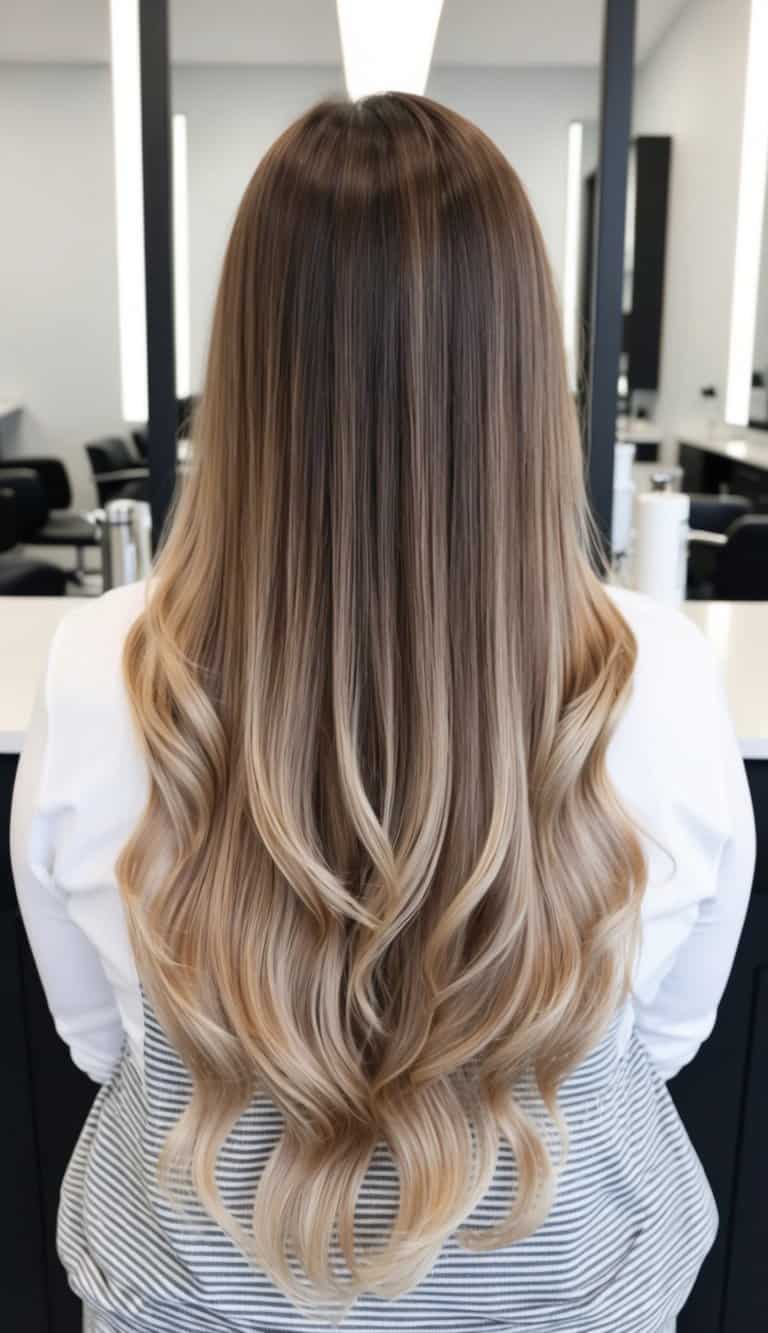 Molten gold touch brunette to blonde ombre