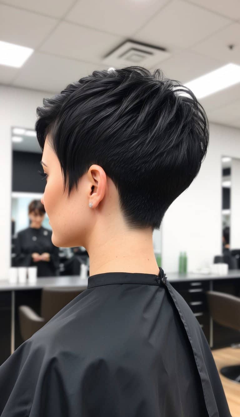 jet black pixie hairstyle
