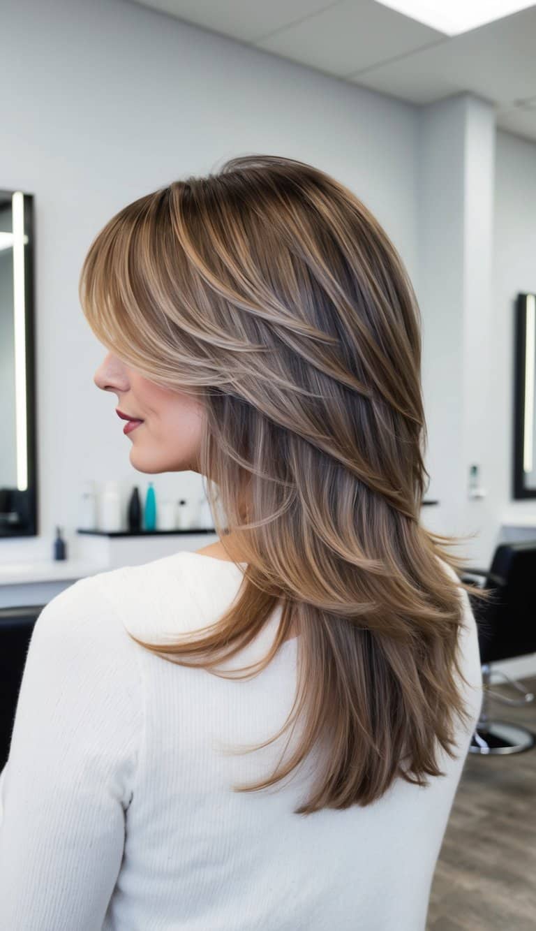 layered cut with side swept bangs haircut