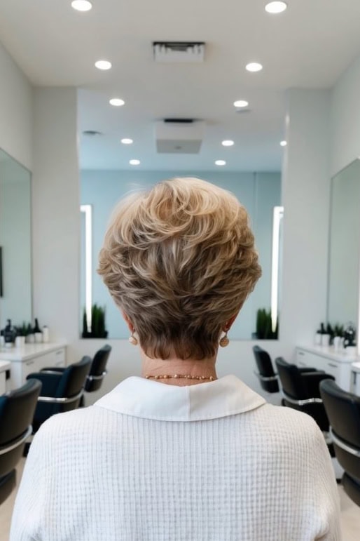 layered pixie haircut women over 60 chic feathered