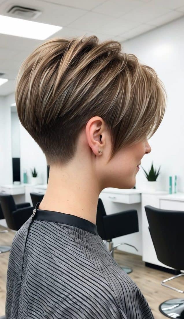layered pixie with tapered neck haircut