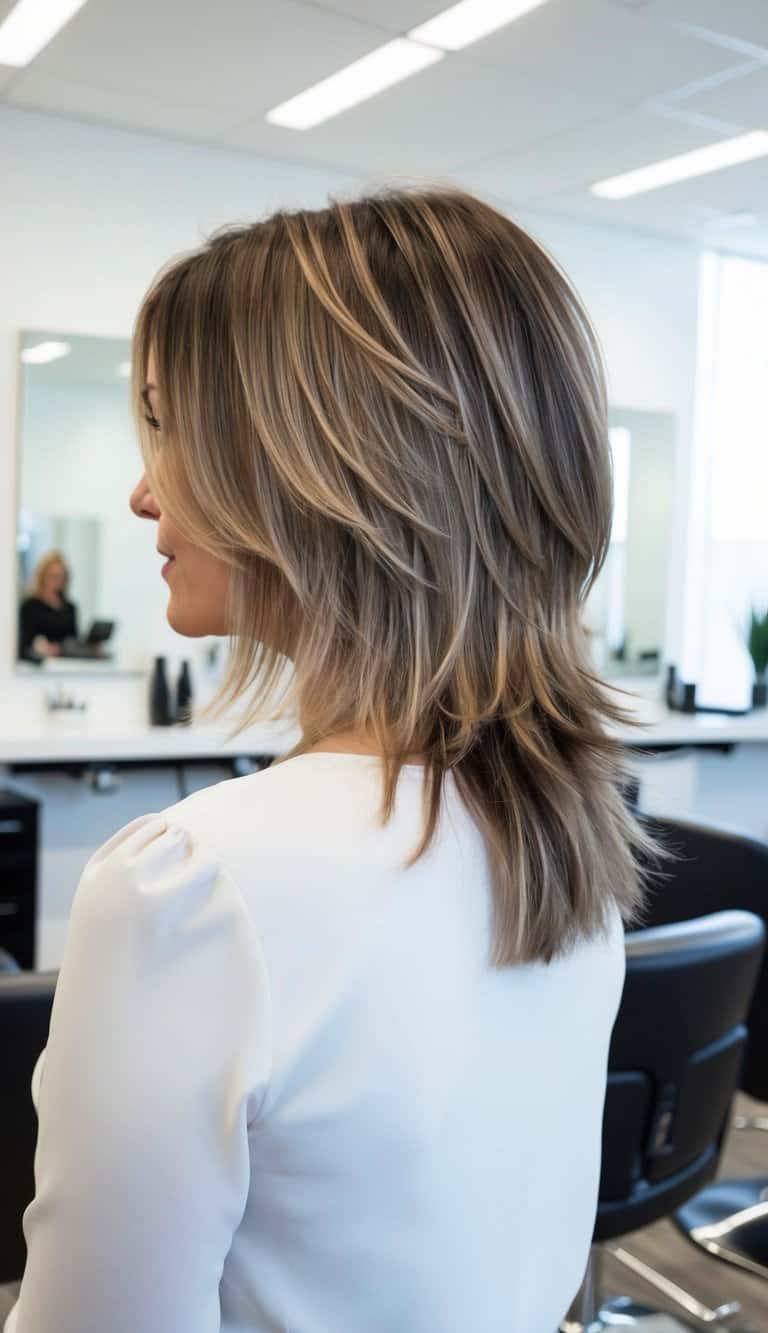 layers with feathered tips haircut