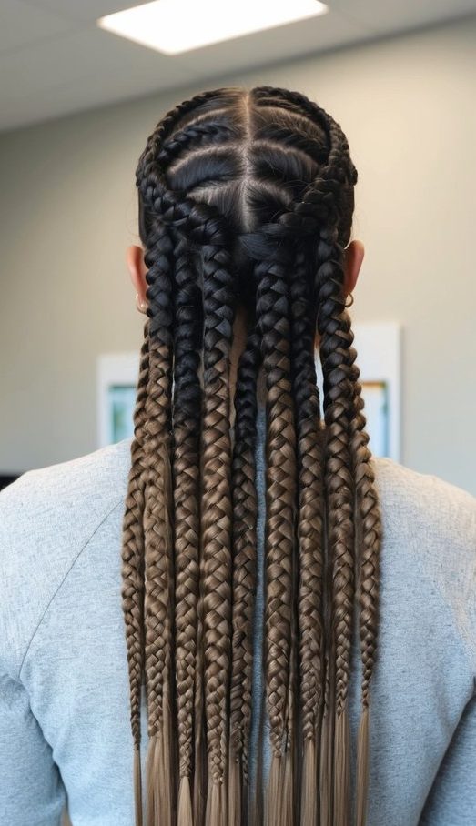 long box braids black hair