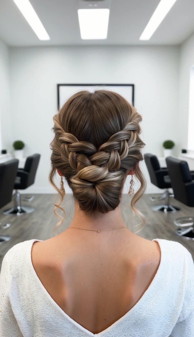 looped twist bun simple updo hairstyle