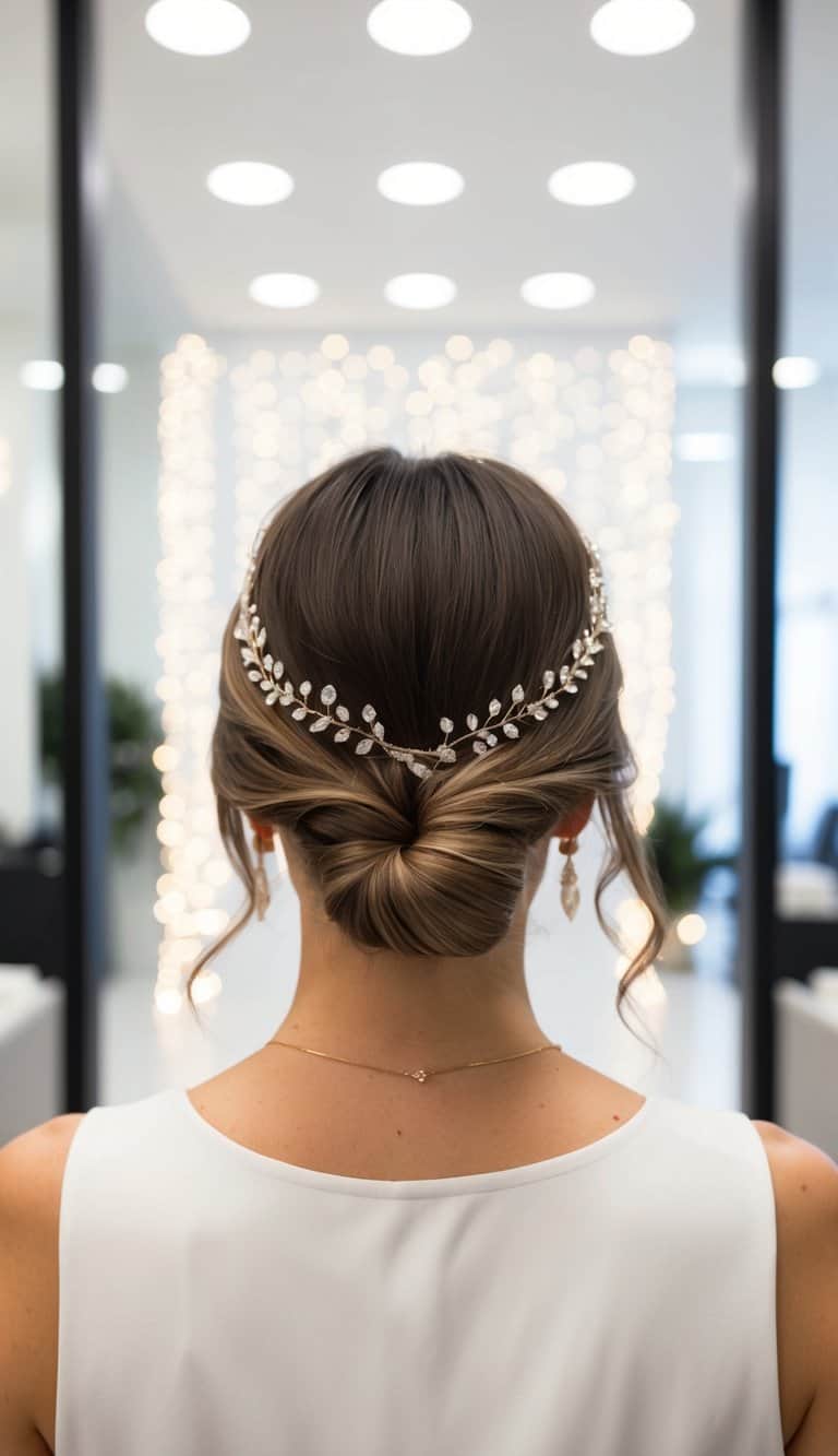 low knot prom hairstyle minimalist elegant modern clean