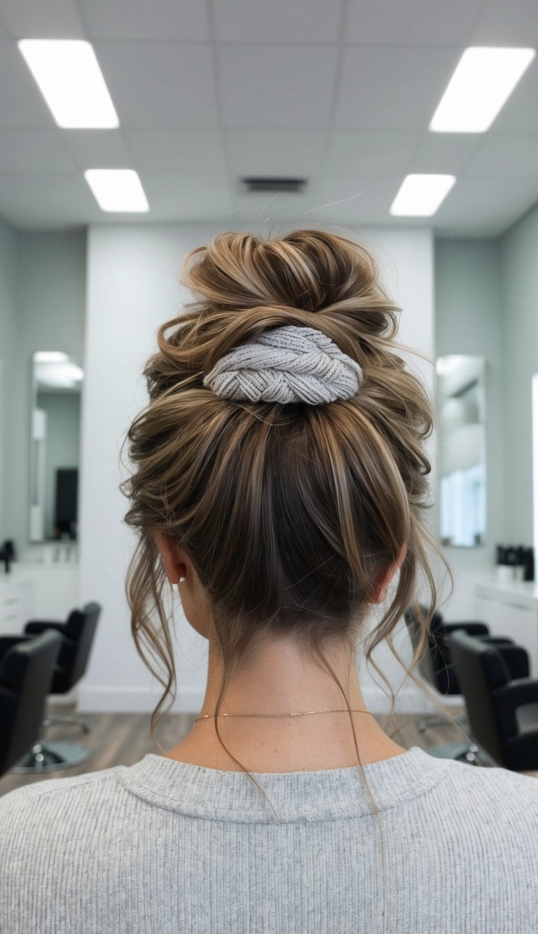 low messy chignon hairstyle
