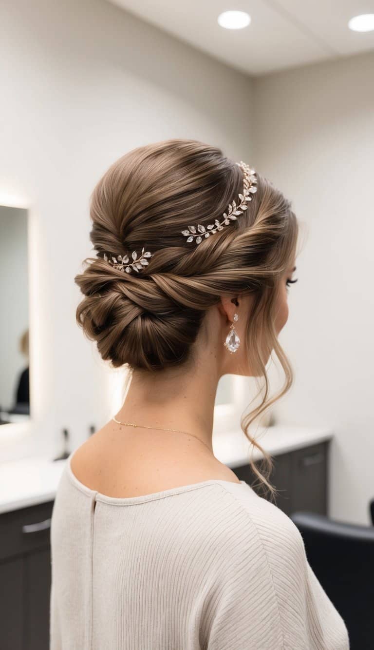 messy bun simple updo hairstyle