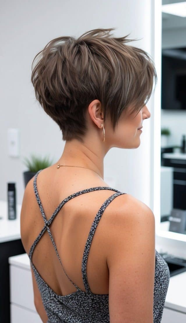 messy pixie shag hairstyle