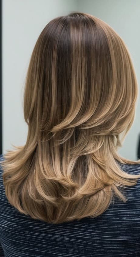 mid length hair with layers haircut
