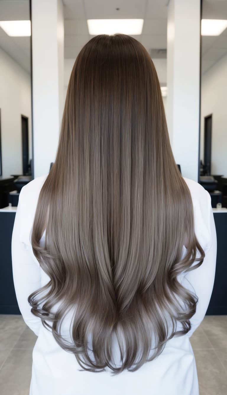 moody ash brown transition balayage hair