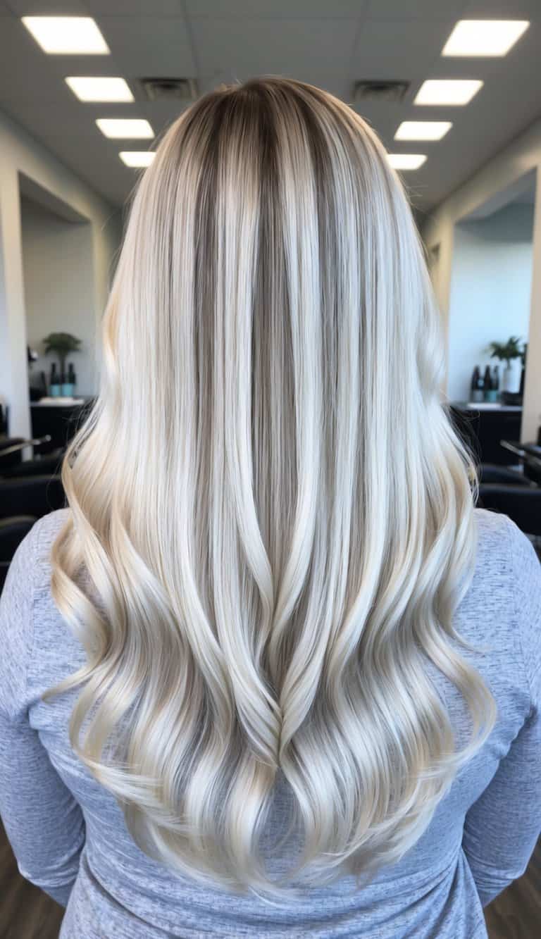 opal shimmer contrast platinum balayage iridescent dimensional unique