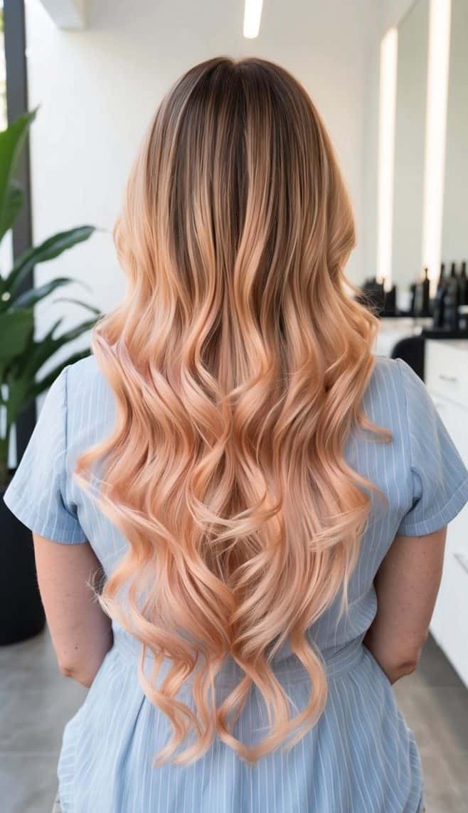 persian peach highlights balayage hair