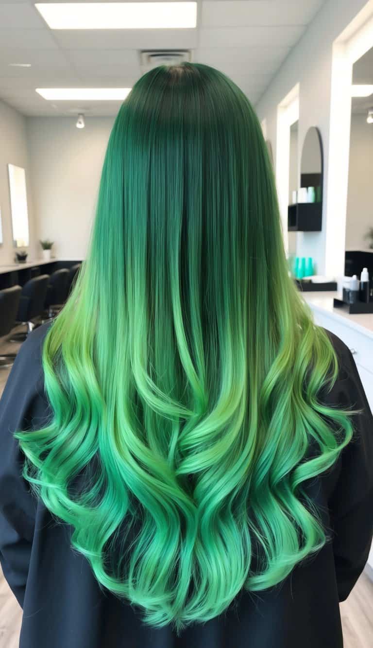 pistachio pop green ombre hair