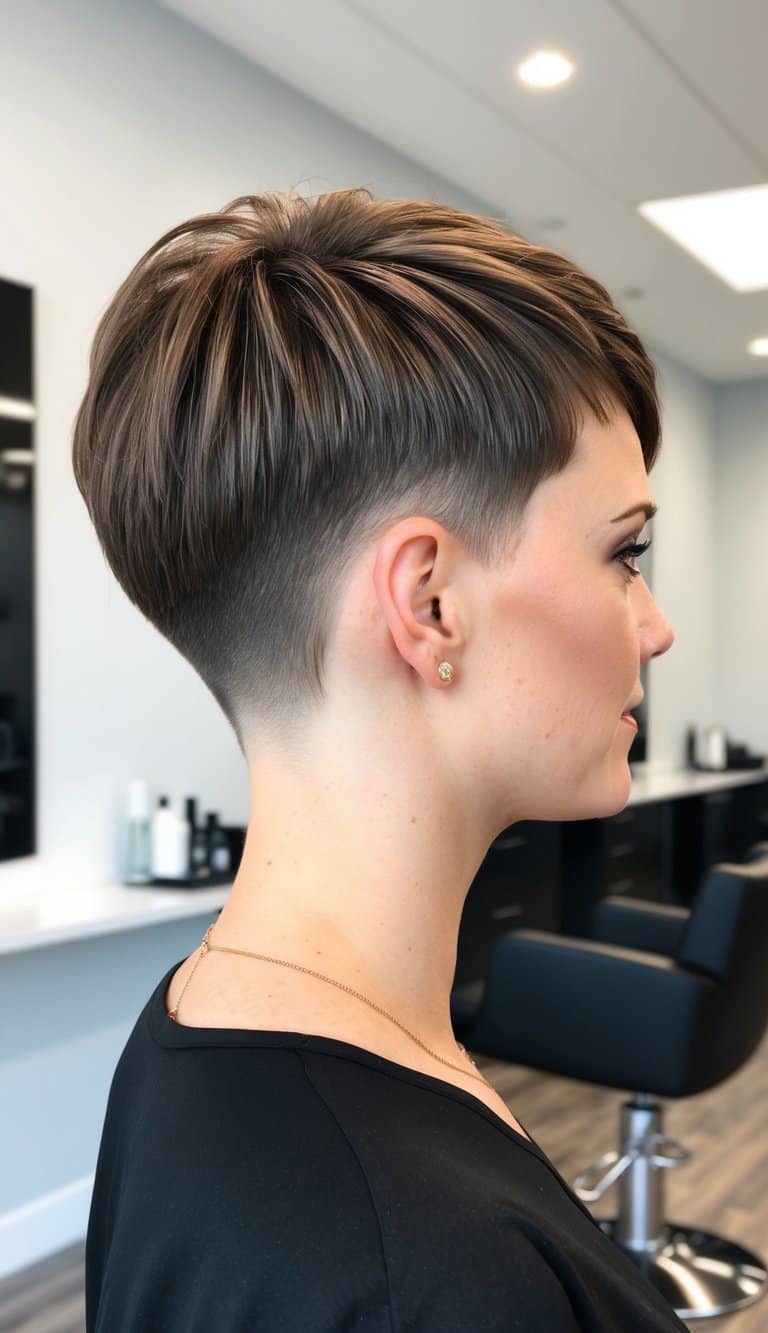 pixie cut with tapered neck hairstyle
