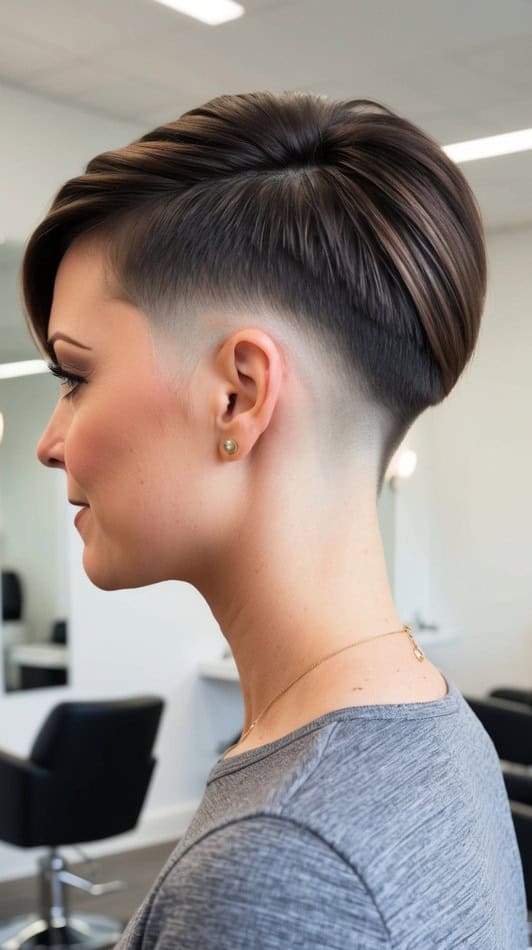 pixie with side undercut hairstyle