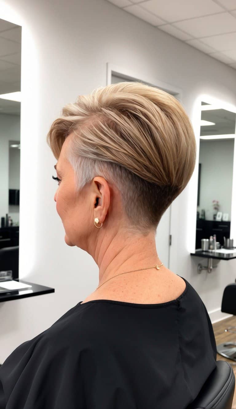 pixie with undercut haircut women over 60 confident chic