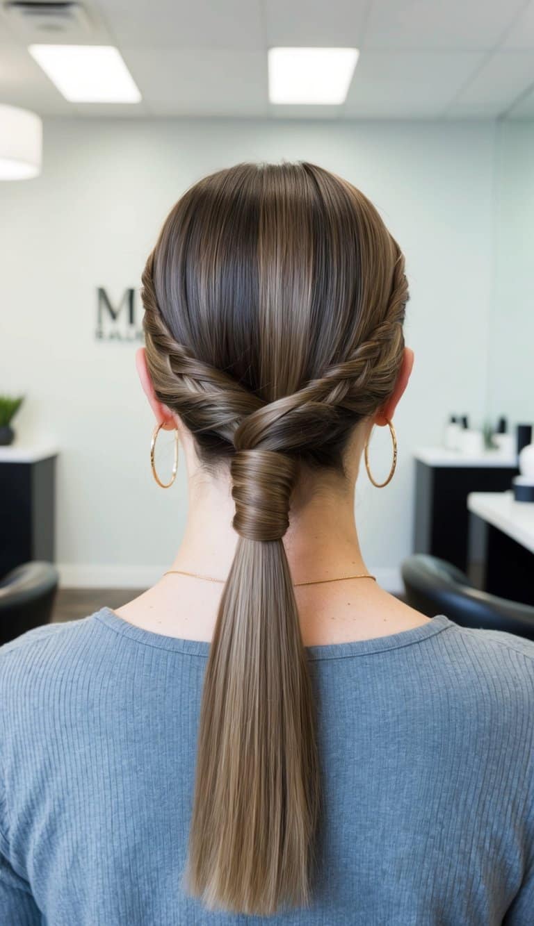 plaited ponytail hairstyle braided classic feminine